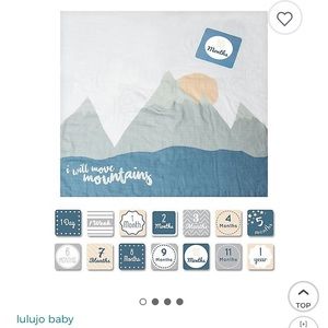 Lulujo Move Mountains Muslin Blanket & Card Set